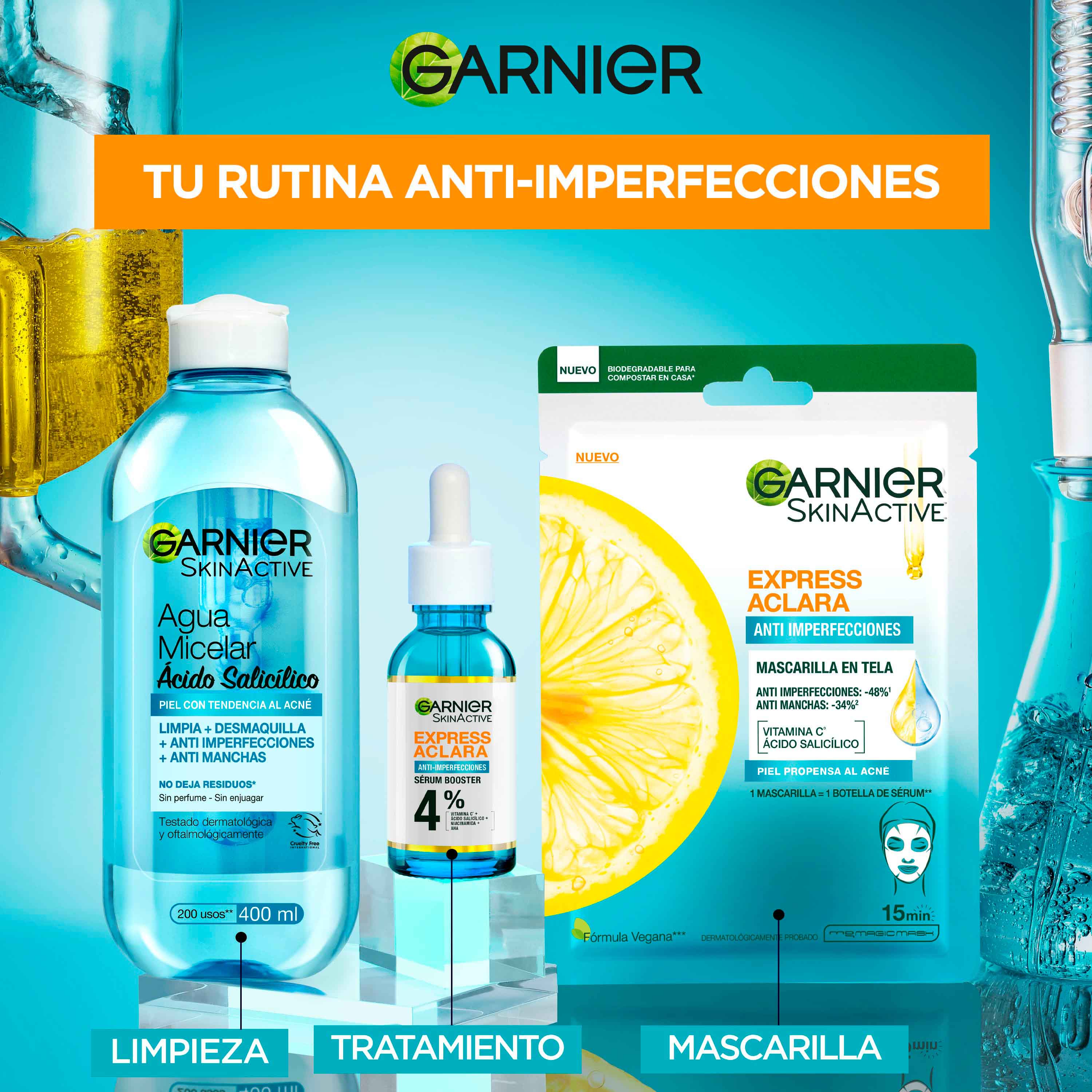 Imagen tu rutina anti imperfecciones: limpieza, tratamiento y mascarilla