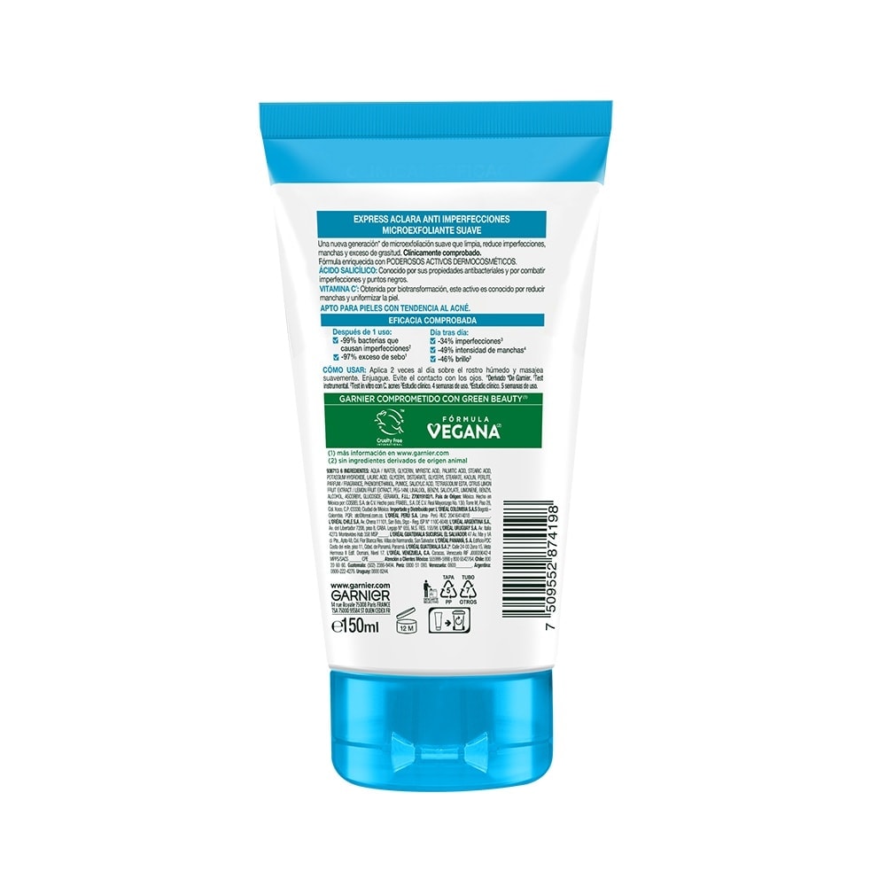 Imagen parte trasera limpiador facial profundo