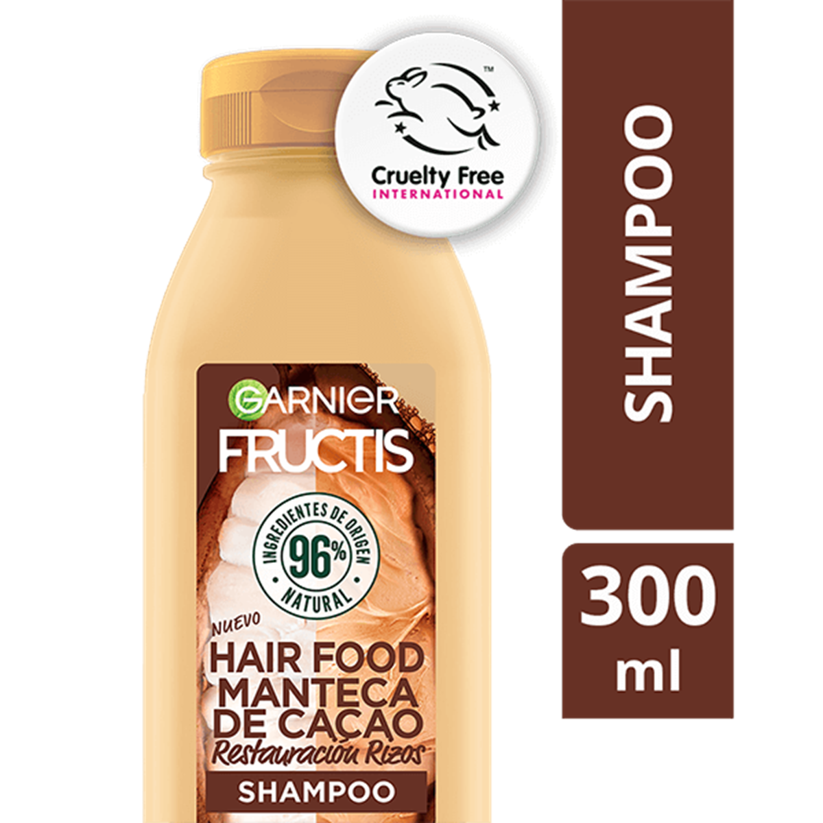 Fructis Hair Food Shampoo Manteca de Cacao: Rizos | Garnier, image size:1200x1200