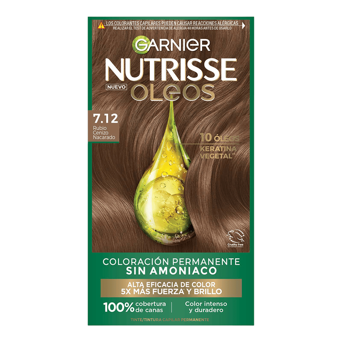 Tono 712 rubio cenizo nacarado | Nutrisse Oleos | Garnier